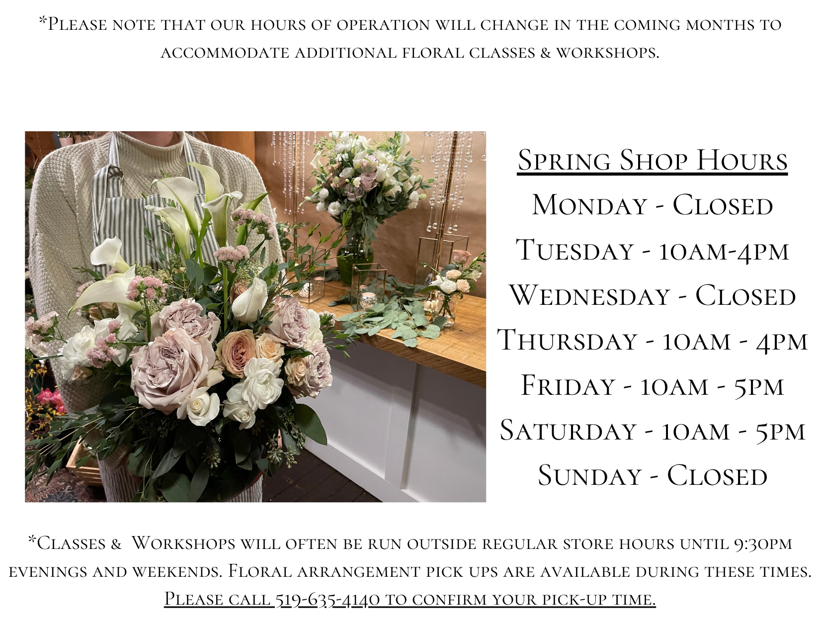 CDC-Spring Shop Hours